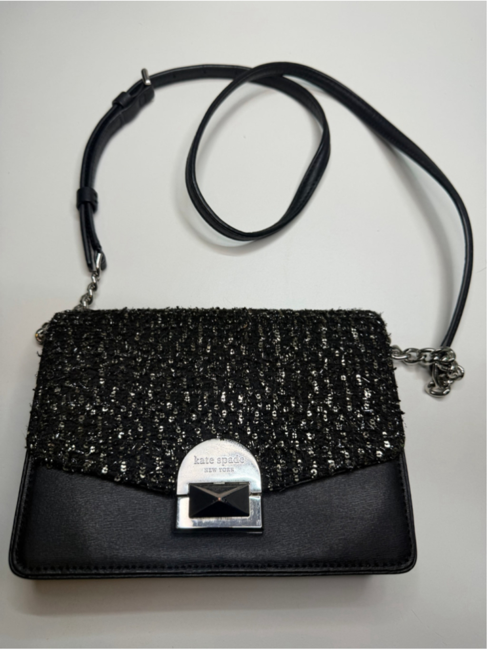 Women's Kate Spade Crossbody Bag One Size Black Silver